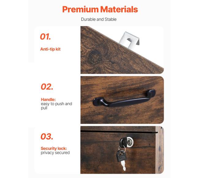 3 stalčių vertikali spintelė su užraktu3