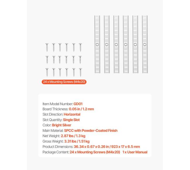 Reguliuojama plieninė sieninė lentynų šarnyrinė skalda 6 vnt.6