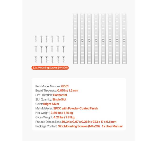 Reguliuojami plieniniai sieniniai lentynų bėgiai6