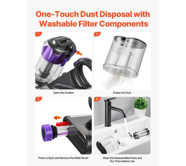 Čiužinių dulkių siurblys su galingu siurbimu ir HEPA filtru4