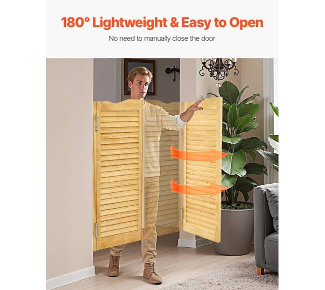 Svyruojančios kavinės durys pušies su lankstais3