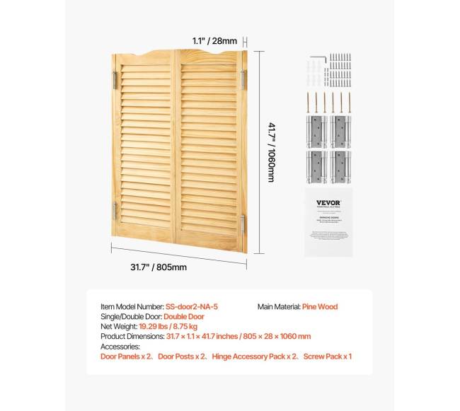 Svyruojančios kavinės durys pušies su lankstais6