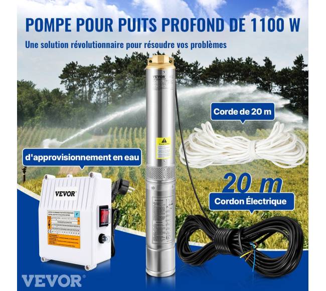 Giluminis panardinamasis siurblys, 1100W, 230V, 190Lmin 57m1