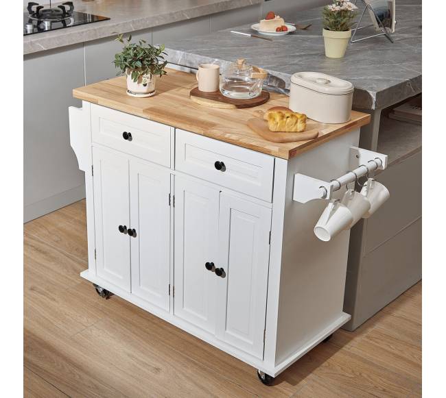 Virtuvinis vežimėlis su mediniu stalviršiu7