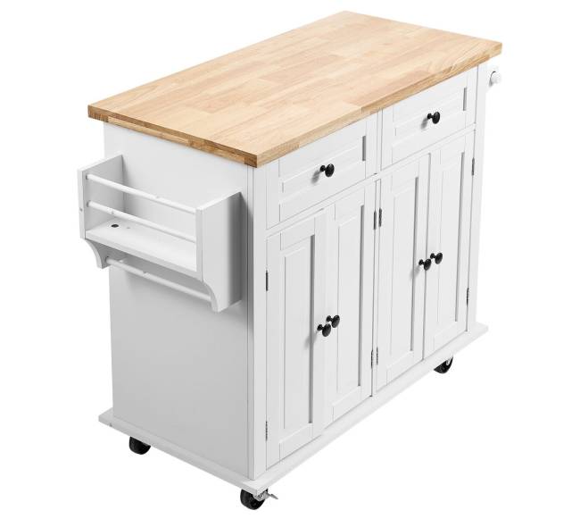 Virtuvinis vežimėlis su mediniu stalviršiu8