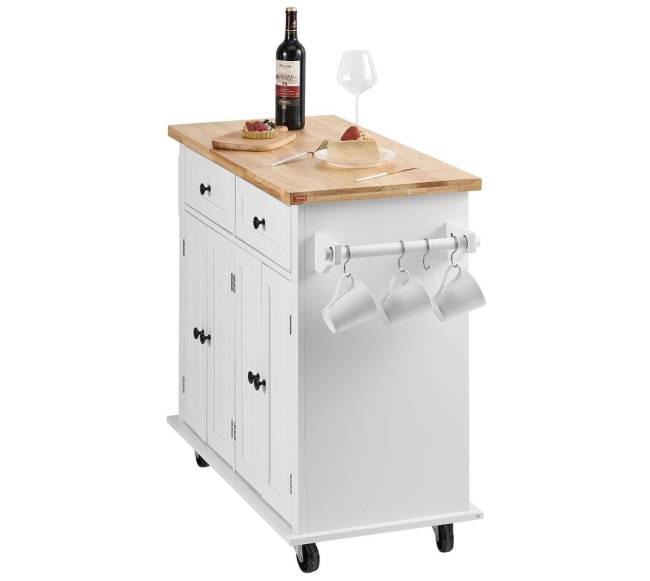 Virtuvinis vežimėlis su mediniu stalviršiu9