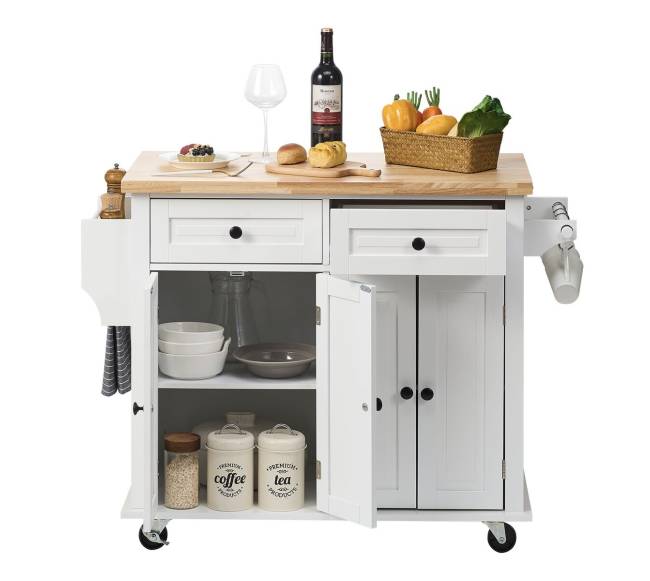 Virtuvinis vežimėlis su mediniu stalviršiu10