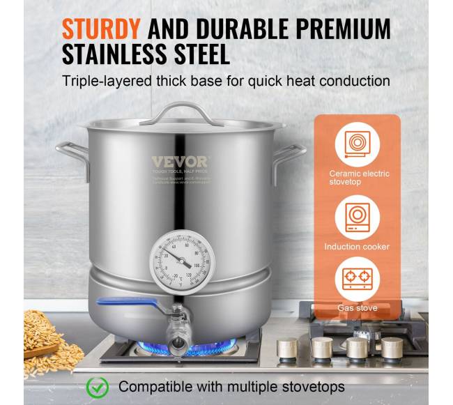 Nerūdijančio plieno alaus virimo puodas 5 galonų4