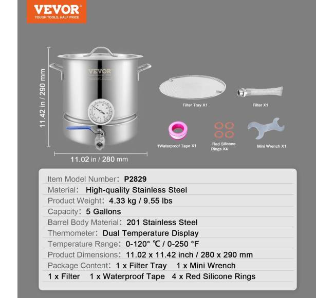 Nerūdijančio plieno alaus virimo puodas 5 galonų6