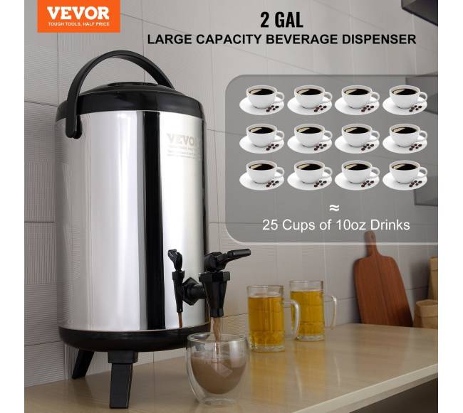 Nerūdijančio plieno izoliacinis gėrimų dozatorius, 7.6 L1