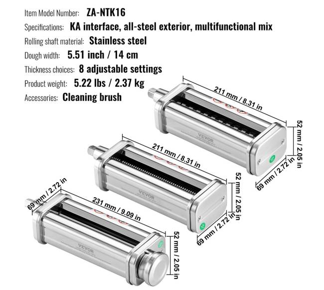 makaronų priedas KitchenAid maišytuvui6