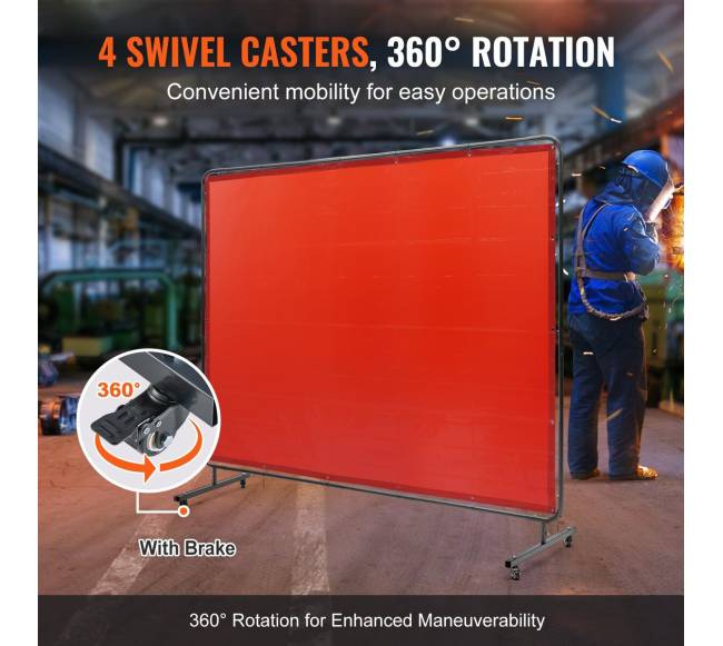 Suvirinimo ekranas su rėmu, 183 x 244 cm, raudonas2