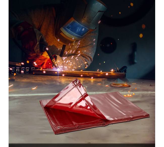 Suvirinimo ekranas su rėmu, 183 x 244 cm, raudonas7