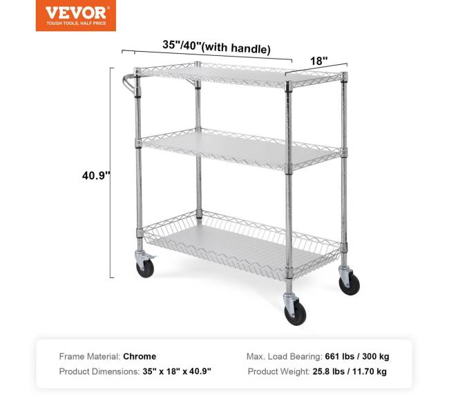 Virtuvės vežimėlis su trimis lentynomis6