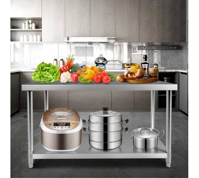 Nerūdijančio plieno darbo stalas, 122 x 61 cm7