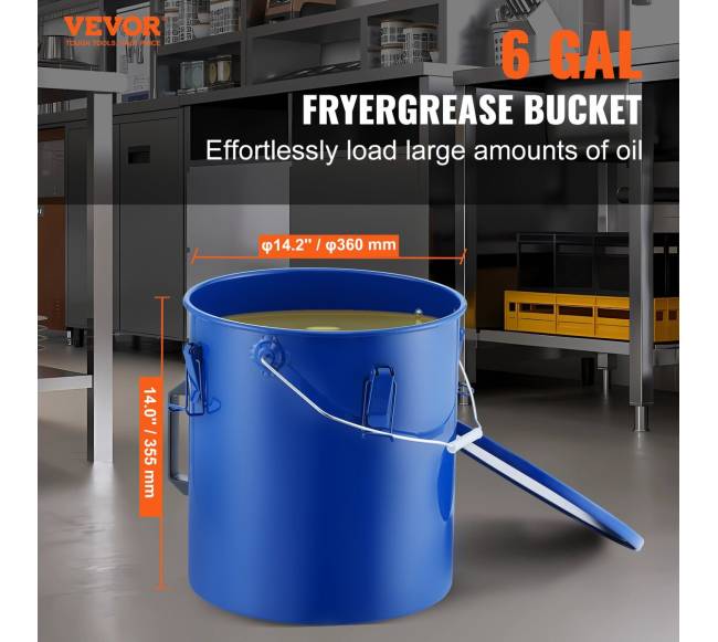 Seilių aliejaus kibiras 22.7L su filtro maišu1