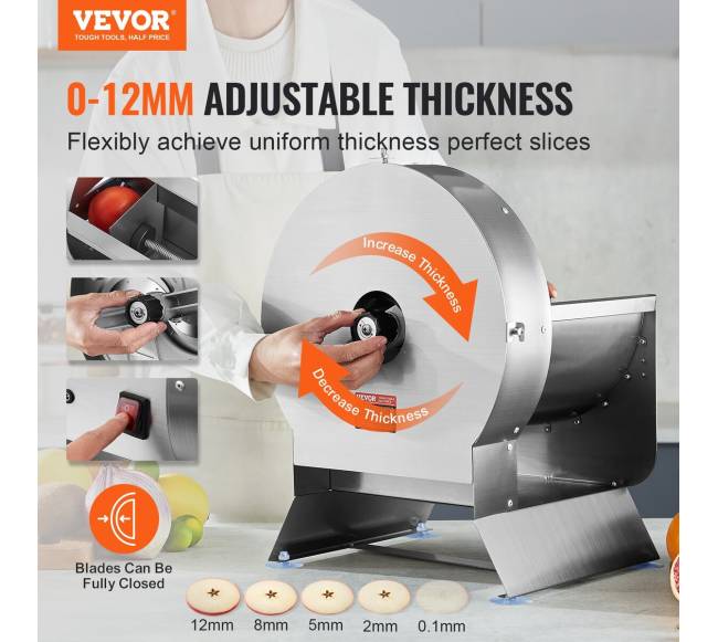 Elektrinė daržovių pjaustyklė su reguliuojamu storiausiu1