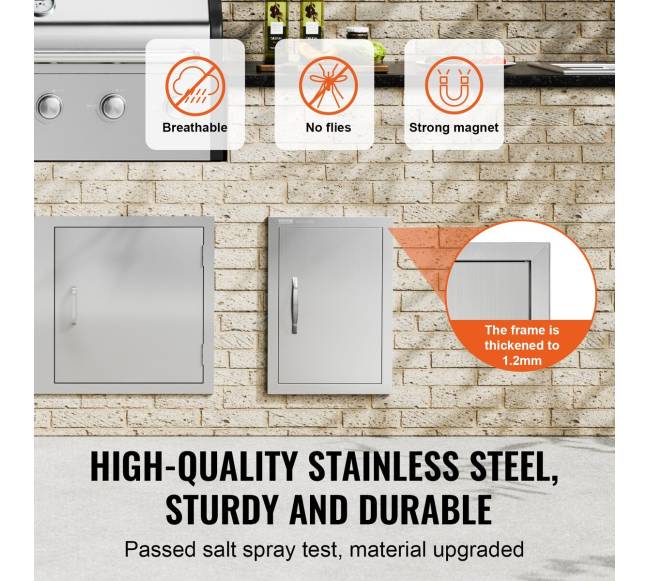 Nerūdijančio plieno BBQ prieigos durys lauko virtuvei2