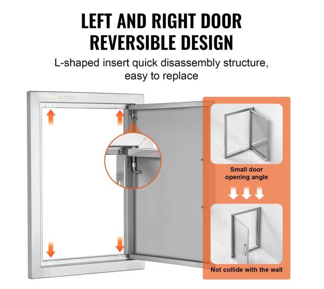 Nerūdijančio plieno BBQ prieigos durys lauko virtuvei3