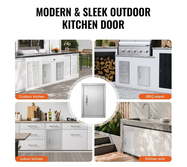 Nerūdijančio plieno BBQ prieigos durys lauko virtuvei5