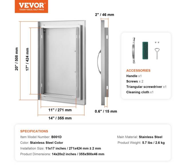 Nerūdijančio plieno BBQ prieigos durys lauko virtuvei6