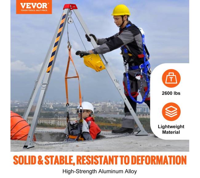 Uždarų erdvių trikojo rinkinys su 530 m trosu ir gervėmis1