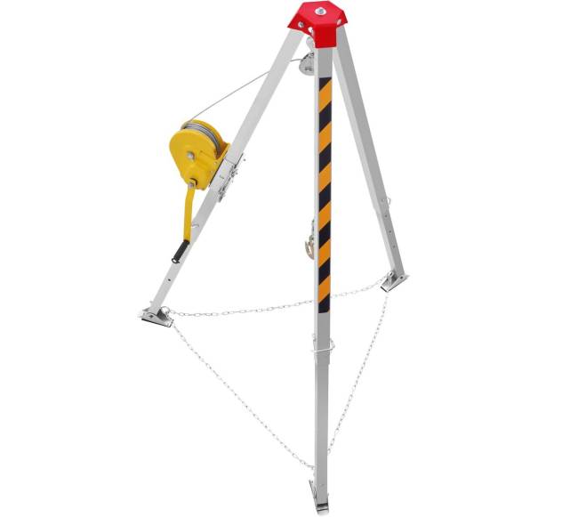 Uždarų erdvių trikojo rinkinys su 530 m trosu ir gervėmis10