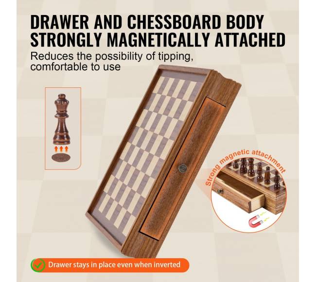 Medinis 15 colių šachmatų ir šaškių rinkinys3