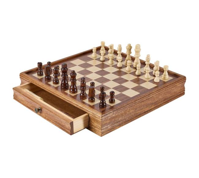 Medinis 15 colių šachmatų ir šaškių rinkinys9