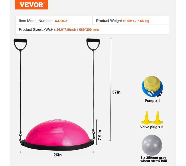66 cm jogos pusiausvyros kamuolys su juosta6