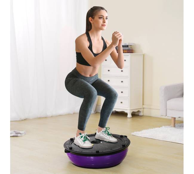 Pusė balanso kamuolio treniruoklis su juostomis7