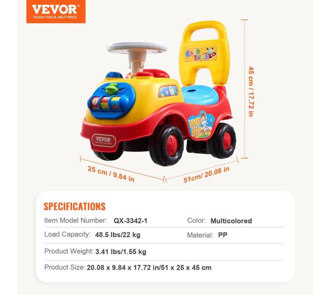 Vaikiškas stumdomas žaislinis automobilis 1-3 metų vaikams6