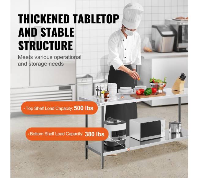 Nerūdijančio plieno darbastalis 61x182x86 cm2