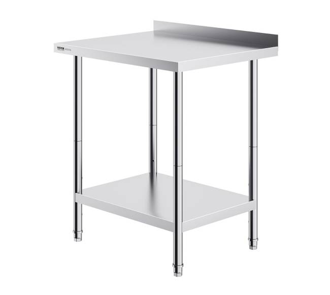 Nerūdijančio plieno darbastalis virtuvėje 61x76 cm0