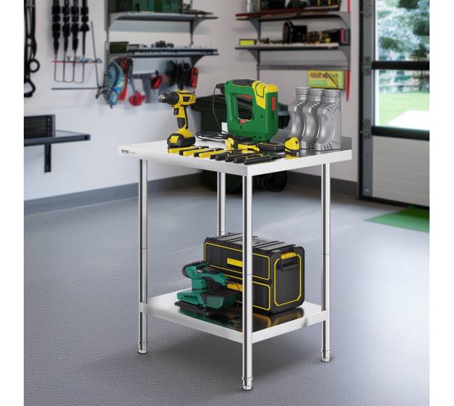 Nerūdijančio plieno darbastalis virtuvėje 61x76 cm7