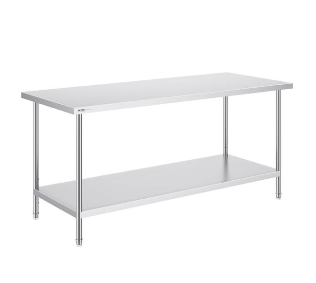 Nerūdijančio plieno paruošiamasis stalas 76x183x86 cm0