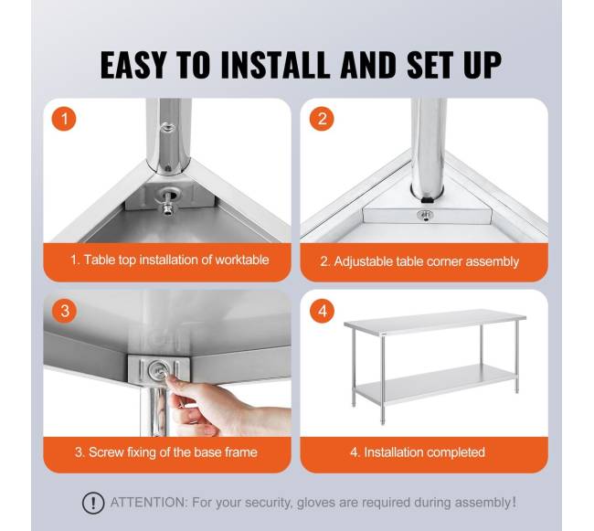 Nerūdijančio plieno paruošiamasis stalas 76x183x86 cm5