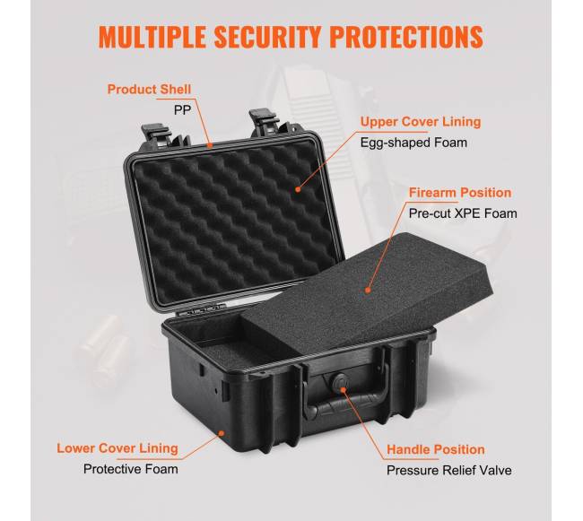 Kietas pistoletų dėklas su PU putplasčiu5