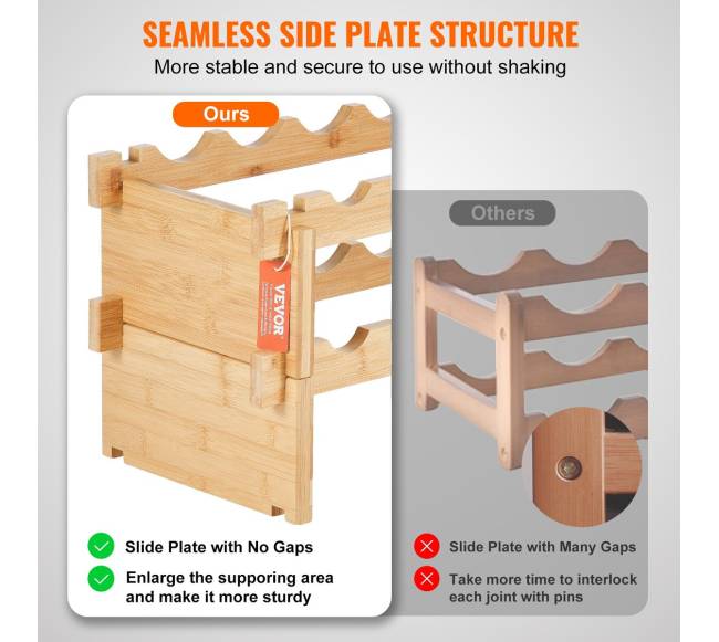 Modulinė bambuko vyno lentyna, 18 butelių3