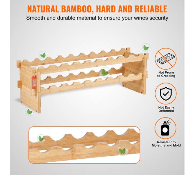 Modulinė bambuko vyno lentyna, 18 butelių5