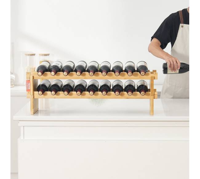 Modulinė bambuko vyno lentyna, 18 butelių7