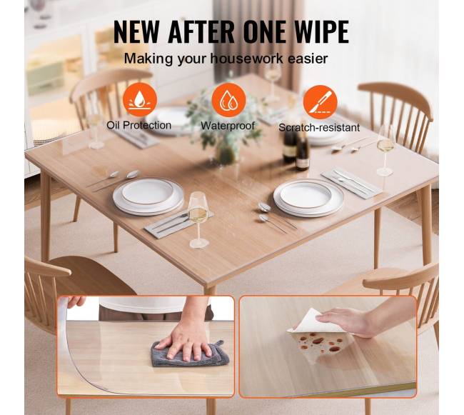 skaidrus stalo apsauga PVC 137x137 cm3