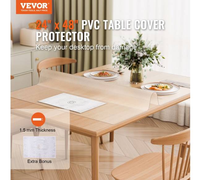 Skaidri PVC stalo apsauga 60x120 cm1