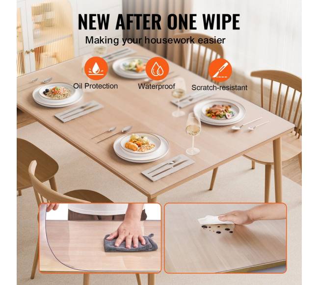 Skaidri PVC stalo apsauga 60x120 cm3