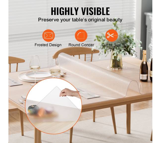 Skaidri PVC stalo apsauga 60x120 cm4