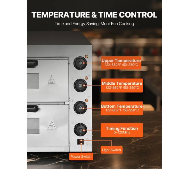 Komercinė stalviršinė elektrinė picų krosnelė 40 cm3