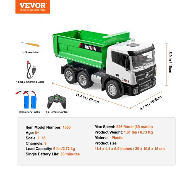 Radijo bangomis valdomas sunkvežimis žaislas 9CH 1:186