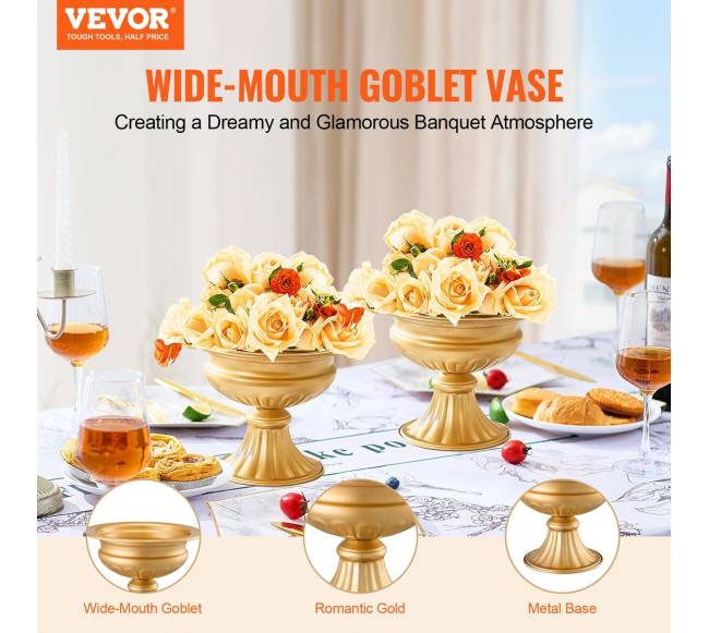 Aukso spalvos vaza stalams, 10 vnt., 16 cm1