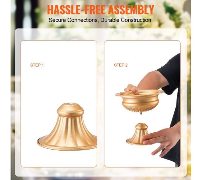 Aukso spalvos vaza stalams, 10 vnt., 16 cm4