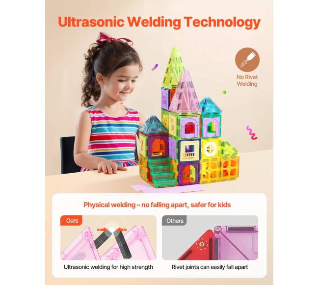 Magnetiniai statybiniai blokai vaikams, 121 vnt1